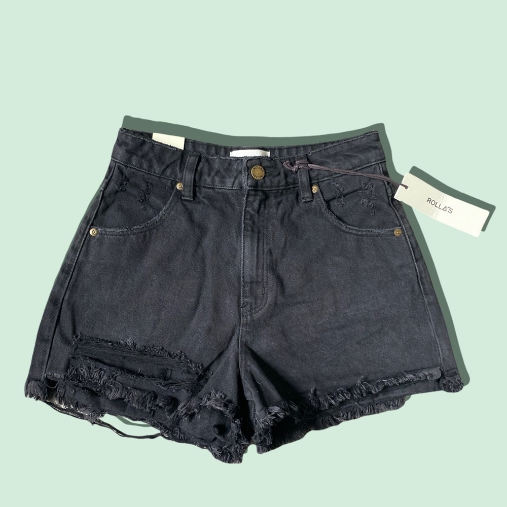 ROLLA’S Layla black duster shorts